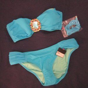 sz.xs/s VS jeweled swim bikini Amalfi Blue